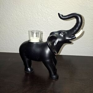 Black Elephant Candle Holder